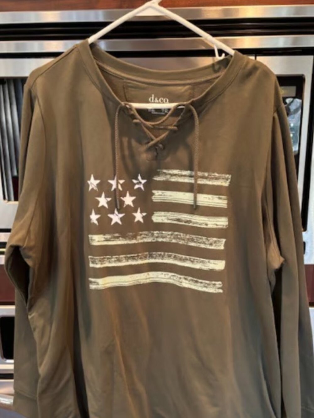 Denim & Co Actie Flag L/S Tunic Top T Shirt Size 3XL